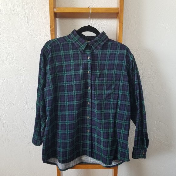 Erika Classics Plaid Shirt and Corduroy Vest M/L - Picture 3 of 10